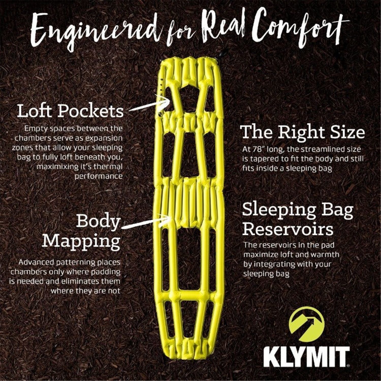 Klymit Inertia X Frame Inflatable Pad Featherweight 272gm