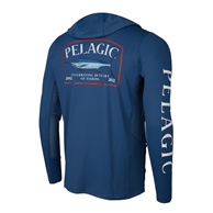 Pelagic Exo-Tech Hooded Shirt - Game Fish Marlin Smokey Blue