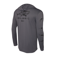 Pelagic AquaTek Hooded Shirt - Gyotaku Graphite!