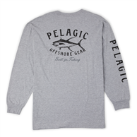 Pelagic Prem Long Sleeve Tee Tuna Trip Heather Grey