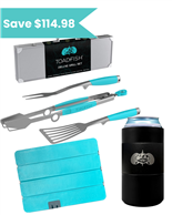 TOADFISH TFGRILLSET + TFSTOWAWAYBOARD-TEAL + TFCCOOLER-BLACK