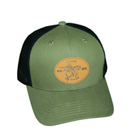 CD RODS Premium Cap Twill/Mesh Leather Patch Rifle Green & Black 003