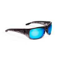 Pelagic Sunglasses Fish Hook Poly Silver Helix/Blue Mirror