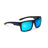 Pelagic Sunglasses Shark Bite Poly Matte Black/Blue Mirror