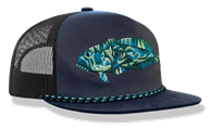 TOADFISH CAPTAINS HAT - DARK GRAY/TEAL ROPE VENTED!